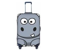 GXUNGT Copertura per bagagli da viaggio con stampa ippopotamo, copertura pieghevole personalizzata, perfetta per tutti i viaggiatori, bianco, L