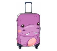 GXUNGT Copertura per bagagli da viaggio con stampa ippopotamo viola, copertura pieghevole personalizzata, perfetta per tutti i viaggiatori, bianco, L