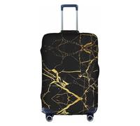 GXUNGT Copertura per bagagli da viaggio con stampa marmorizzata nera e oro, copertura pieghevole personalizzata, perfetta per tutti i viaggiatori, bianco, M