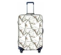 GXUNGT Copertura per bagagli da viaggio con stampa mimetica con albero bianco, copertura pieghevole personalizzata, perfetta per tutti i viaggiatori, bianco, L