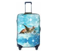 GXUNGT Copertura per bagagli da viaggio con stampa tartaruga marina, copertura pieghevole personalizzata, perfetta per tutti i viaggiatori, bianco, S