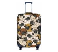 GXUNGT Imagen De Pug Print Travel Luggage Cover,Personalizzato Pieghevole Valigia Cover,Perfetto per Tutti I Viaggiatori, bianco, S