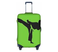 GXUNGT Karate-Highkick-Icon stampa di icone di viaggio, copertura per valigia pieghevole personalizzata, perfetta per tutti i viaggiatori, bianco, L