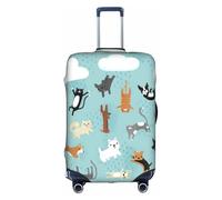 GXUNGT Raining Cats & Dogs - Copertura per bagagli da viaggio con stampa di cani e gatti, personalizzabile, pieghevole, perfetta per tutti i viaggiatori, bianco, S