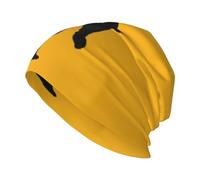 GXUNGT Taekwondo, cappello lavorato a maglia con stampa di arti marziali, cappello invernale unisex lavorato a maglia, cappello senza tesa, cappello elastico, nero