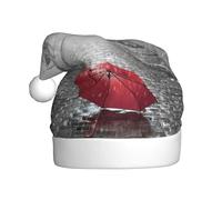 GXUNGT Torre Eiffel Parigi Street rosso ombrello stampa adulto divertente cappelli di Natale, cappelli regalo di Natale