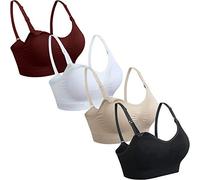GXXGE, Confezione da 4 Reggiseni per Allattamento al Seno, Reggiseni Premaman Push up, in Seta, Senza Cuciture, per Gravidanza, Biancheria Intima, L