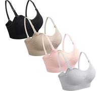GXXGE, Confezione da 4 Reggiseni per Allattamento al Seno, Reggiseni Premaman Push up, in Seta, Senza Cuciture, per Gravidanza, Biancheria Intima, M