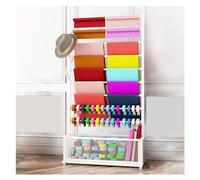 GXXINGIN Grande espositore Porta Nastri a 9 Strati per Negozio di Fiori, espositore Porta Cravatte, espositore Porta Fili, espositore da Pavimento in Metallo Commerciale (Colore: Bianco, Dimensioni:
