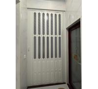 GXXINGIN Porta Pieghevole in PVC Bianco e Pannello Acrilico, cancelletto divisorio Scorrevole per Cucina/Bagno/Veranda Anteriore (LxA 57x80 Pollici (143,5x203 cm))