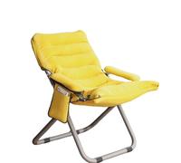 GXYHJVMFPSC Poltrona pigra ispessita Poltrona lounge pieghevole all'aperto Regolazione a 3 velocità Balcone del computer Comoda pausa pranzo ufficio Facile da riporre-Yellow