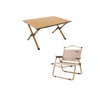 GXYHJVMFPSC Sedia Pieghevole Portatile Da Esterno Tavolo Pieghevole Egg Roll Campeggio All'aperto Viaggio Spiaggia Picnic 1 Tavolo 2 Sedie-Wood color