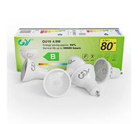 GY Lampadine GU10 LED, 4.9W (equivalenti a 80W), 780 Lumen, 3000K Bianco Caldo, Risparmio Energetico LED GU10, Lunga Durata, Basso Consumo, 120° Angolo del Fascio,Non Dimmerabile, 5 pezzi