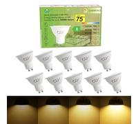 GY Lampadine LED GU10 Dimmerabile, 4.9W (Equivalenti a 75W) 780LM, 3000K Luce Calda, Risparmio Energetico LED Attacco GU10 Lampada, Lampadina Faretto LED Dimmerabili, 10 pezzi