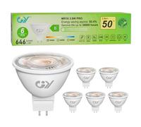 GY Lampadine LED GU5.3 MR16 12V 3.8W, 3000K Bianco Caldo, 646 Lumen, Angolo 36°, Non Dimmerabile, Faretto Interni, Lampada LED a Risparmio, 6 Pezzi
