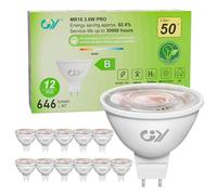 GY Lampadine LED GU5.3 MR16 12V 3.8W, 4000K Bianco Naturale, 646 Lumen, Angolo 36°, Non Dimmerabile, Faretto Interni, Lampada LED a Risparmio, 12 Pezzi