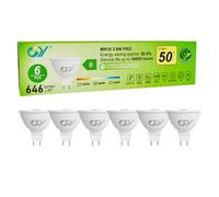GY Lampadine LED GU5.3 MR16 12V 3.8W, 4000K Bianco Naturale, 646 Lumen, Angolo 36°, Non Dimmerabile, Faretto Interni, Lampada LED a Risparmio, 6 Pezzi
