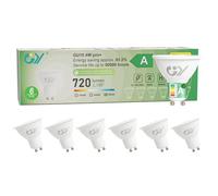 GY LED GU10 4W (60W equivalenti), 720 lumen, luce fredda 6500k, 110° angolo di fascio, soffitto, non dimmerabili, 6 pezzi