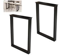 GY8PKVWKWQ Gambe for tavolo da ufficio quadrate in acciaio rinforzato, base for tavolo nera resistente, gambe in metallo for mobili fai-da-te, for panca da pranzo(25x30cm)
