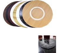 GY8PKVWKWQ Piatto da pascolo a disco rotante, piano tavolo standard rotondo, vassoio da portata rotante in legno, piano tavolo spesso e facile da pulire(Natural wood color,Φ70cm(28in))