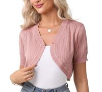 Gyabnw Bolero Elegante Donna Coprispalle Donna Casual Cardigan Lavorato Estivo a Maglia Cava a Maniche Corte
