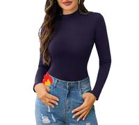 Gyabnw Magliette Termiche Donna Invernale Abbigliamento Collo Alto Termico Manica Lunga Top Aderente Elegante Intimo Leggero Elasticizzato Sottogiacca Invernali