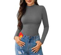 Gyabnw Magliette Termiche Donna Invernale Abbigliamento Collo Alto Termico Manica Lunga Top Aderente Elegante Intimo Leggero Elasticizzato Sottogiacca Invernali