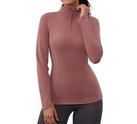 Gyabnw Maglione Termica Donna Sportiva a Maniche Lunghe e Colletto con Cerniera Maglia Termica Manica Lunga Felpa con Zip Donna Tshirt Palestra