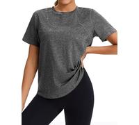 Gyabnw T-Shirt Sportiva Donna Maglietta Sportiva Donna Manica Corta Inserto in Rete sulla SchienaTraspirante Top Fitness Yoga Corsa Danza