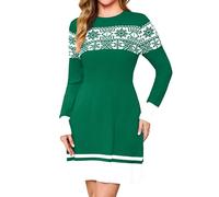 Gyabnw Vestito Maglione Donna Lungo Manica Lunga Abito Invernale Mini Casual Girocollo Maglia Natalizia Caldo Aderente Maglie Elegante