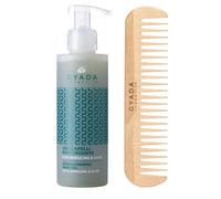 GYADA COSMETICS, Gel Capelli Rinforzante con Spirulina e Aloe 150 ml + Pettine Radone, Ideale per Districare Tutti i Tipi di Capelli, in Legno di Faggio