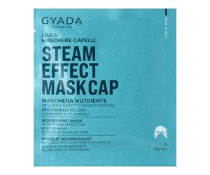 GYADA COSMETICS, Maschera Capelli in Tessuto Nutriente e Ristrutturante, con Cuffia Termica, per Capelli Secchi e Sfibrati, con Olio di Semi di Lino e Malva, 60 ml