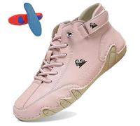 Gyagalre Mivoxa Scarpe da uomo in pelle, Alpaca a piedi nudi per donna e uomo, scarpe in pelle ortopediche impermeabili, Colore: rosa., 46 EU Larga