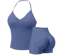 Gyaimxfu 2 PCS Set da Abbigliamento Sportivo da Palestra Senza Cuciture, 2 Pezzi Push Up Tuta Completa Elegante Reggiseno e Leggings Corte a Vita Alta Yoga Gym Fitness Activewear