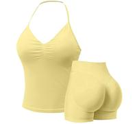 Gyaimxfu 2 PCS Set da Abbigliamento Sportivo da Palestra Senza Cuciture, 2 Pezzi Push Up Tuta Completa Elegante Reggiseno e Leggings Corte a Vita Alta Yoga Gym Fitness Activewear