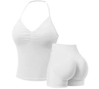 Gyaimxfu 2 PCS Set da Abbigliamento Sportivo da Palestra Senza Cuciture, 2 Pezzi Push Up Tuta Completa Elegante Reggiseno e Leggings Corte a Vita Alta Yoga Gym Fitness Activewear