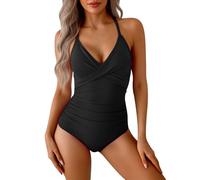 Gyaimxfu Costume da Bagno Intero Donna Mare Traforato Scollato Dietro Monokini Push Up Imbottito Reggiseno Costumi Interi a Contrasto Colore Strappy Croce Pancia Curvy Estate Beachwear