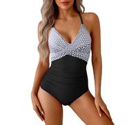 Gyaimxfu Costume da Bagno Intero Donna Mare Traforato Scollato Dietro Monokini Push Up Imbottito Reggiseno Costumi Interi a Contrasto Colore Strappy Croce Pancia Curvy Estate Beachwear