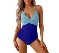 Gyaimxfu Costume da Bagno Intero Donna Mare Traforato Scollato Dietro Monokini Push Up Imbottito Reggiseno Costumi Interi a Contrasto Colore Strappy Croce Pancia Curvy Estate Beachwear
