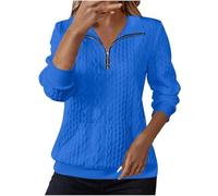 Gyaimxfu Felpa Donna Morbido Felpa Senza Cappuccio Felpe Pullover Tops Maglione Casual Sweatshirt Jogging Felpe con Zip Casual Manica Lunga Giacca con Tasche Invernale Autunno