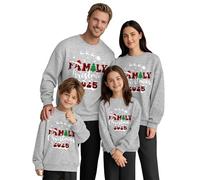 Gyaimxfu Felpe Natale Famiglia Felpa Famiglie Manica Lunga Senza Cappuccio Maglioni Natalizio Coppia Felpa Natalizie Invernale Abbigliamento Maglione di Natale Regali