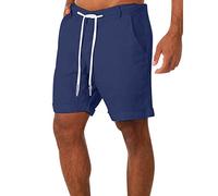 Gyaimxfu Offerte Saldi Pantaloncini Uomo Sportivi Cotone e Lino Estivi Shorts Pantaloncini Running Uomo con 2 Tasche Bermuda Pantaloni Corti Eleganti con Tasche Traspiranti Short da Spiaggia Outdoor