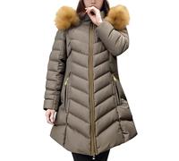 Gyaimxfu Piumino Donna 100 Grammi Con Corna E Tasche Foderato Caldo Per Inverno Spessa Parka Cappotto Imbottito Vintage Pesanti Per Protezione Totale Dal Freddo