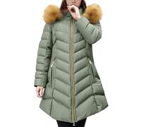 Gyaimxfu Piumino Donna 100 Grammi Con Corna E Tasche Foderato Caldo Per Inverno Spessa Parka Cappotto Imbottito Vintage Pesanti Per Protezione Totale Dal Freddo