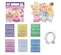 GYCAQAC Adesivi Mosaico per Bambini, Set di 10 Autoadesivi DIY a Tema Principessa, Libro di Adesivi Riutilizzabili, Libro Adesivo Attacca, per Creatività, Decorazione e Regalo, per ragazze, feste
