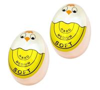 GYCAQAC Timer per uova sode, 2 Pezzi, Indicatore Cambia Colore, Uova alla Coque, Uova a Cottura Media e Uova Sode, Design Gallina Divertente, riutilizzabile, per Uova per Famiglie, Bambini, Colazioni