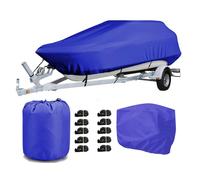 Gycdwjh Copertura per Barca, Telo Copri Barca 600D in Tessuto Oxford Anti UV e Impermeabile Telo Copertura Barche Impermeabile all Season con Copertura del Motore,Blu,19~21FT:768 * 525cm