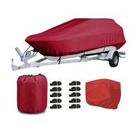 Gycdwjh Copertura per Barca, Telo Copri Barca 600D in Tessuto Oxford Anti UV e Impermeabile Telo Copertura Barche Impermeabile all Season con Copertura del Motore,Rosso,19~21FT:883 * 550cm