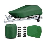 Gycdwjh Telo Copri Barca, Tendalino per Barca Impermeabile Tessuto Oxford 600D Telo Copribarca Antivento e Resistente ai Raggi UV con Cofano Motore,Verde,17~19FT:600 * 230cm