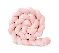 GYCF Cuscini Annodato, Cuscino Decorazione per Bambini, Cuscino Serpente Intrecciato, Sponda Sponde Anticaduta, Protezione Morbida e Sicura Laterale Bordo,Pink 02,1.5 m